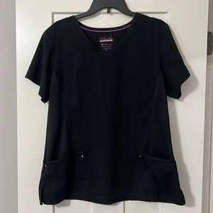 COPY - Xl black healing hands purple label scrub top